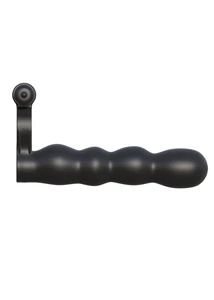 Péniszgyűrű vibrátorral Posable partner double penetrator  black