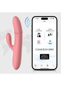 Csiklókaros vibrátor beépített masszírozó gyöngyökkel - Mora Neo Peach Pink