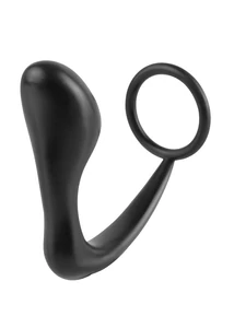 Fenékdugó péniszgyűrűvel Ass-gasm cockring plug fekete
