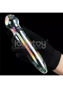 Twilight gleam glass dildo- prism glass