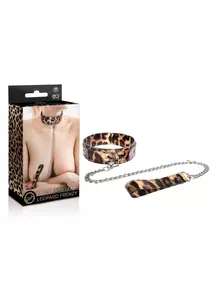 Nyakörv pórázzal leopárd mintás - Leopard collar leash