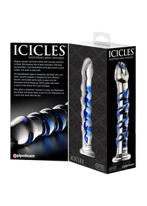 Üvegdildó Icicles No. 5. átlátszó, kék 17,5 cm