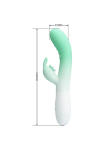 Csiklókaros nyuszi vibrátor Pretty Love Cerberus green/white