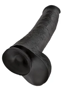 Fekete herés óriás dildó 38 cm - 15" cock with balls