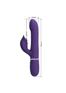 Masszírozógyöngyös csiklókaros vibrátor sötét lila - Pretty Love Falin twinkled tenderness purple