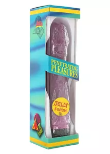 Valósághű erezett vibrátor 19 cm Jelly vibrator lavender 2 realisztikus vibráló pénisz