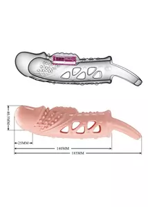Péniszhosszabbító rezgéssel testszínű, Pretty love penis sleeve cecilia