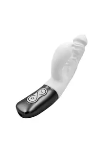 Csiklókaros G-pontos vibrátor Titanz 7" silicone rechargeable vibrator in ivory white