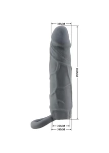 Péniszvastagító heregyűrűvel Pretty love realistic penis sleeve black iii