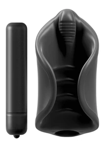 Maszturbátor vibrációs Vibrating silicone stimulator black