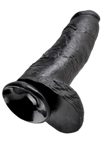 Realisztikus dildó letapasztható 12" cock with balls black