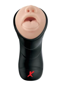 Mélytorok maszturbátor vibrátoros Deep throat vibrating stroker light/black