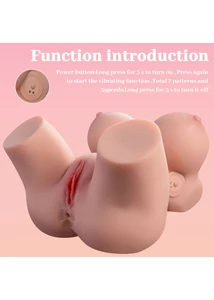 Vibrációs női torzó maszturbátor vagina és ánusz nyílással Barret vibrating masturbator