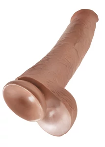 Realisztikus dildó 42 cm letapasztható Cock with balls 15 tan