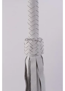 Bőr korbács Softy handle calf leather tails fehér