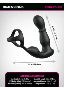 Proszata vibrátor masszírozó gyöngyökkel  és péniszgyűrűvel - Anal Fantasy Elite Ass-gasm slide & glide black