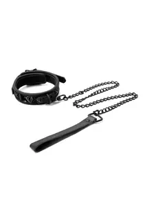 Nyakörv lánc pórázzal Sinful 1 collar - black