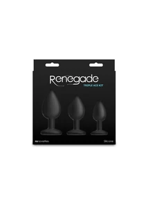 Fekete 3 részes szilikon anál plug szett - Renegade Triple Ace Kit Black