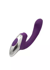 Léghullámos csiklóizgatós G-pontos vibrátor Titanz 8" silicone rechargeable vibrator in purple