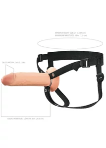 Üreges szilikon dildó hámmal 20 cm - 8" silicone hollow strap-on dual density