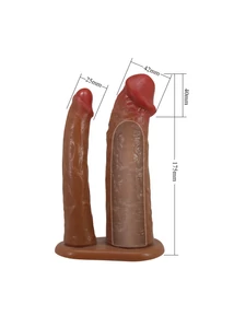 Üreges dupla dildó kettős behatoláshoz Pretty love keaven harness briefs with double dildos