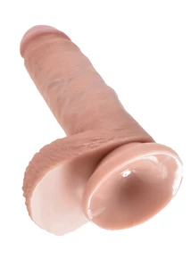 Realisztikus letapasztható dildó 7" cock with balls  light