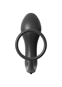 Análdugó péniszgyűrűvel vibrátoros Ass-gasm cockring vibrating plug black