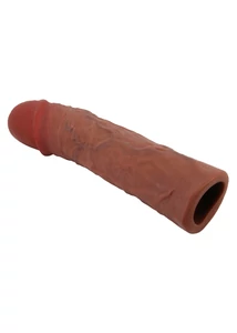 Realisztikus hosszabbító péniszköpeny Pretty Love Derek brown 21,5 cm
