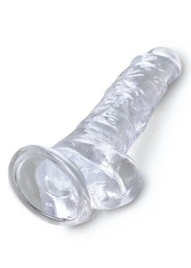 Átlátszó dildó 20 cm with balls clear 8
