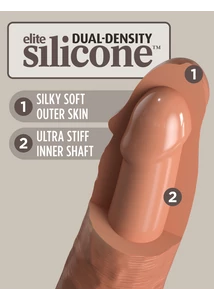Realisztikus letapasztható didldó 6" dual density silicone cock  tan