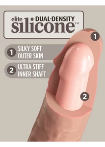 Realisztikus letapasztható vibrátor 7" dual density vibrating silicone cock with remote  light