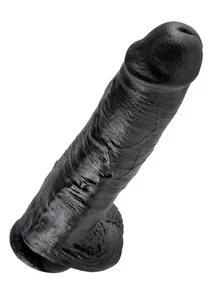 Letapasztható dildó herékkel 11" cock with balls black