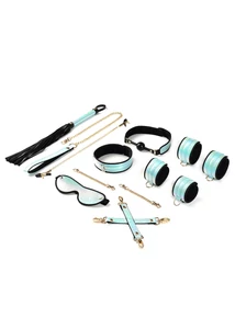 Bdsm szett 8 darabos metál kék Vivid Sorairo: glossy blue soft bondage kit