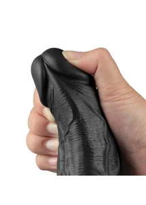 Realisztikus vibrátor 10" real softee rechargeable vibrating dildo(black)