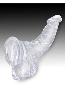 Áttetsző rugalmas műpénisz 19 cm dildó - 7.5" with balls clear