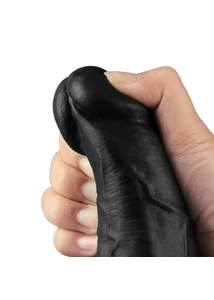 Realisztikus vibrátor 10.5" real softee rechargeable vibrating dildo(black)