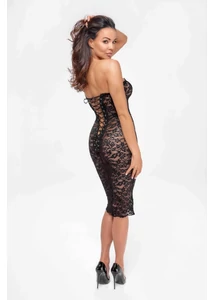 Fűzős csipke midiruha elasztikus Catalyst lace up midi dress - M