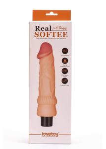 Real softee valódi bőrhatású vibrátor 19 cm