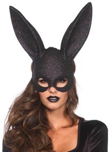 Glitter masquerade rabbit mask black