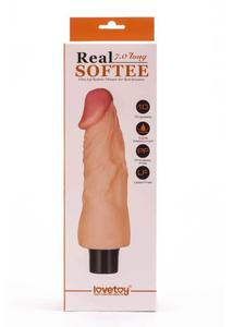 Real Softee valódi bőrhatású vibrátor 15 cm