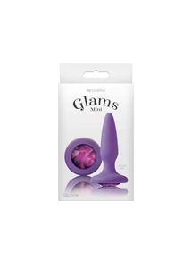 Szilikon plug gyémántszerű lila kővel Glams mini purple gem