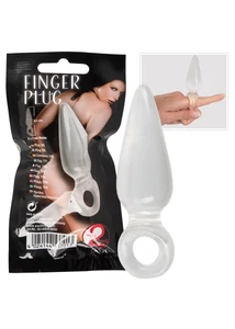 Finger plug - análujj dildó - áttetsző 9,5x2,7 cm