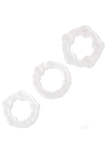 Rugalmas péniszgyűrű szett áttetsző 3 db - Beaded cockring set