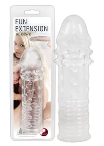 Fun extension. áttetsző szilikon péniszköpeny érdesített felülettel