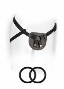 X for you beginner's harness. univerzális rögzítőpánt felcsatolható (talpas) dildókhoz - fekete