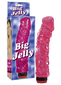 Zselés 23 cm-es vibrátor rózsaszín Big Jelly
