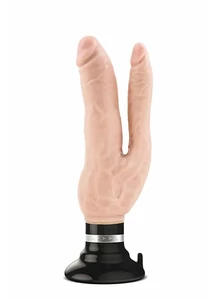 Tapadókorongos kétágú vibrátor Mr skin double vibe cock beige