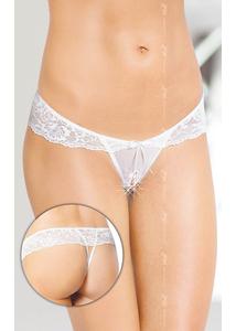 Tanga csipkés derékrésszel - fehér - s/m