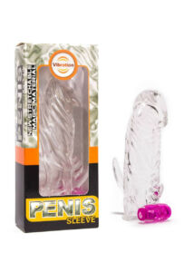 Penis sleeve with vibration clear