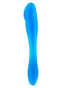 Ex penis kétvégű zselés dildó - kék